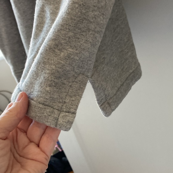 Officine Generale French Terry Button-Up Shirt Sweatshirt Heather Grey Fleece - Picture 7 of 8